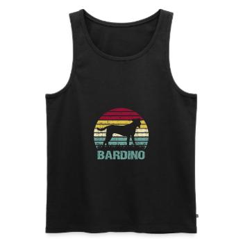 Bardino Majorero Retro Style Silhouette Stripes - Men's Premium Organic Tank Top - black - Front - Michal (187cm)