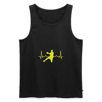 Handball player pulse trainer hobby sport gift - Men's Premium Organic Tank Top - black - Front - Michal (187cm)