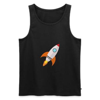 Rakete - Männer Premium Bio Tank Top - Schwarz - Vorne - AI Model Male 178 light (178cm)