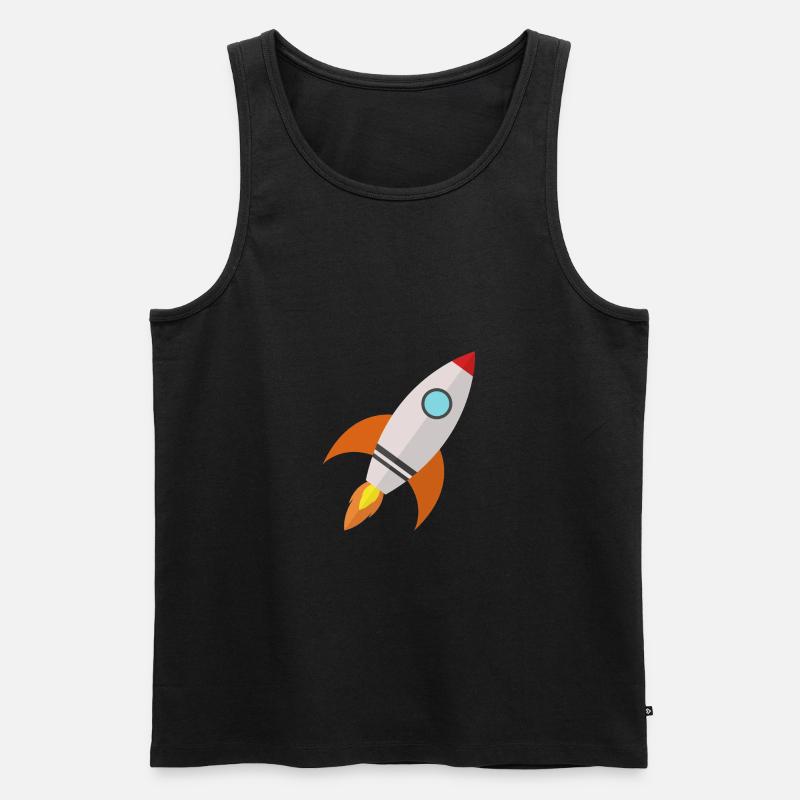 Rakete - Männer Premium Bio Tank Top - Schwarz