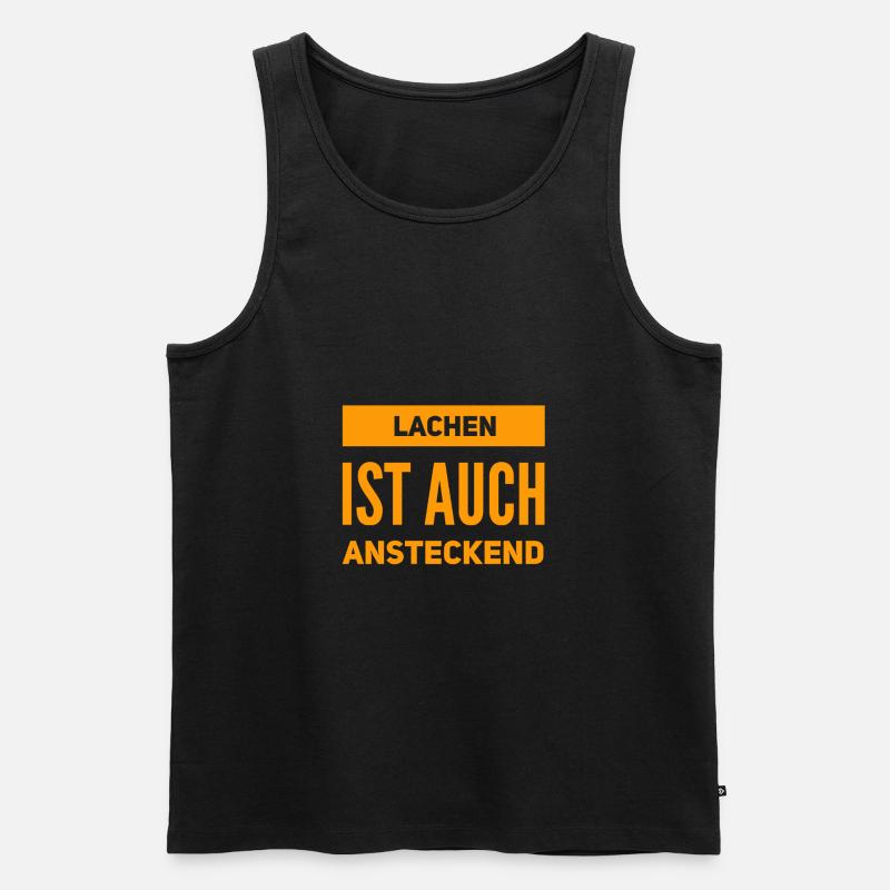 lachen ist ansteckend - Männer Premium Bio Tank Top - Schwarz