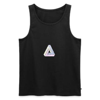 Penrose triangle impossible triangle as a comic - Men's Premium Organic Tank Top - black - Front - AI Model Male 178 light (178cm)
