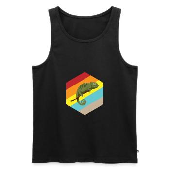 Chameleon saying gift reptile lizard - Men's Premium Organic Tank Top - black - Front - AI Model Male 178 light (178cm)