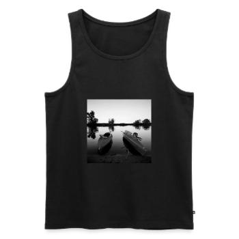 Folding boats - Men's Premium Organic Tank Top - black - Front - AI Model Male 178 light (178cm)