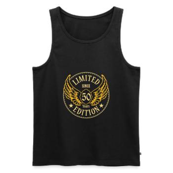 50 Years LE Adler Flügel farbwahl - Männer Premium Bio Tank Top - Schwarz - Vorne - Michal (187cm)