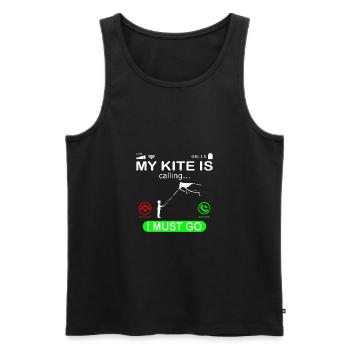Drachensteigen Drachen Steigen ruft an Spruch - Männer Premium Bio Tank Top - Schwarz - Vorne - AI Model Male 178 light (178cm)