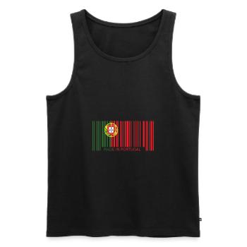 Portugal Barcode Flag Coat of Arms Made in Funny - Men's Premium Organic Tank Top - black - Front - Michal (187cm)