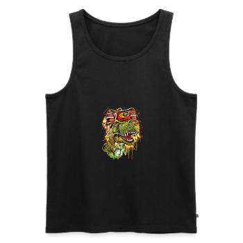 T Rex Beer - Männer Premium Bio Tank Top - Schwarz - Vorne - AI Model Male 178 light (178cm)