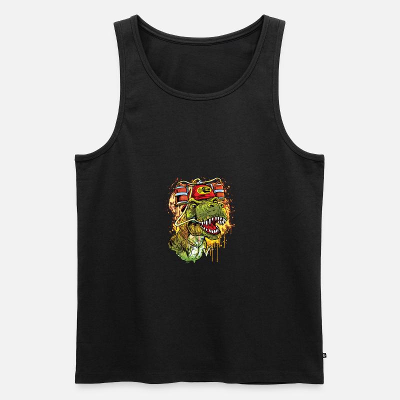T Rex Beer - Männer Premium Bio Tank Top - Schwarz