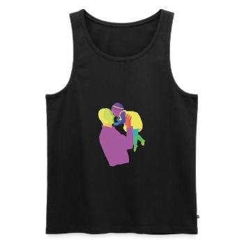 Father and daughter - Men's Premium Organic Tank Top - black - Front - Michal (187cm)