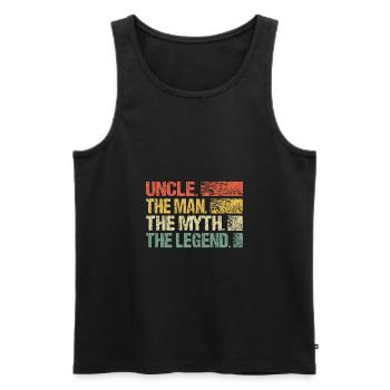 Onkel Der Mann Lengende Spruch Retro Grunge Lustig - Männer Premium Bio Tank Top - Schwarz - Vorne - AI Model Male 178 light (178cm)
