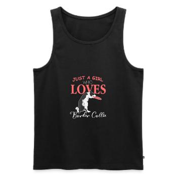 Border collie - Men's Premium Organic Tank Top - black - Front - AI Model Male 178 light (178cm)