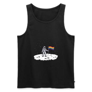 Astronaut Regenbogenflagge - Männer Premium Bio Tank Top - Schwarz - Vorne - AI Model Male 178 light (178cm)