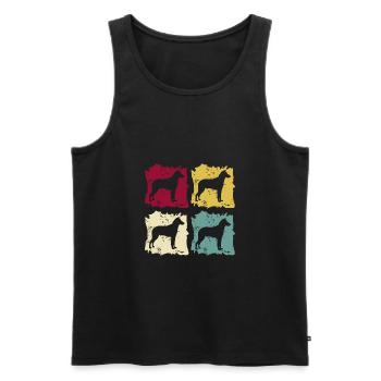 Shorthair Collie Shorthair Collie Pop Art Retro - Men's Premium Organic Tank Top - black - Front - AI Model Male 178 light (178cm)