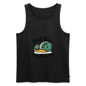 Snail Ready, Steady, Slow Snail Race - Men's Premium Organic Tank Top - black - Front - Michal (187cm)