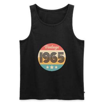 Jahrgang 1965 - Männer Premium Bio Tank Top - Schwarz - Vorne - AI Model Male 178 light (178cm)