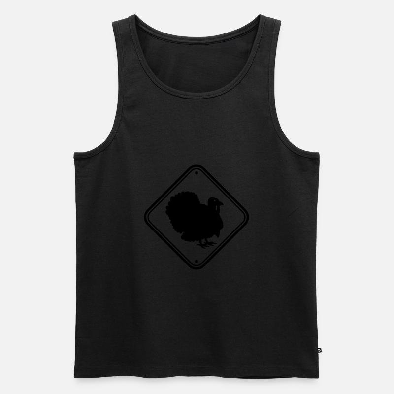 Schild Hinweis Truthahn - Männer Premium Bio Tank Top - Schwarz