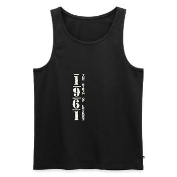 1961 - THE BIRTH OF LEGENDS - Männer Premium Bio Tank Top - Schwarz - Vorne - Michal (187cm)