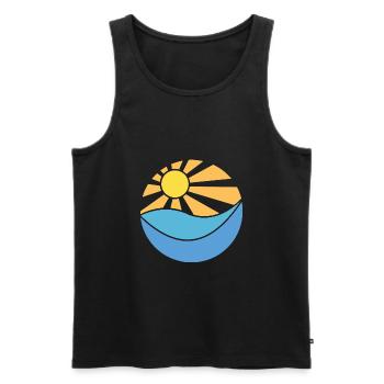 Sonne & Meer - Männer Premium Bio Tank Top - Schwarz - Vorne - Michal (187cm)