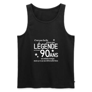 Not easy to be a legend and be 90 years old - Men's Premium Organic Tank Top - black - Front - AI Model Male 178 light (178cm)