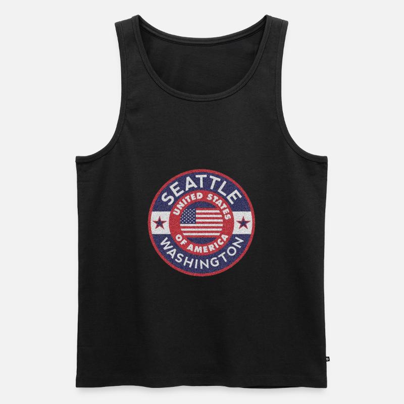 SEATTLE - Männer Premium Bio Tank Top - Schwarz