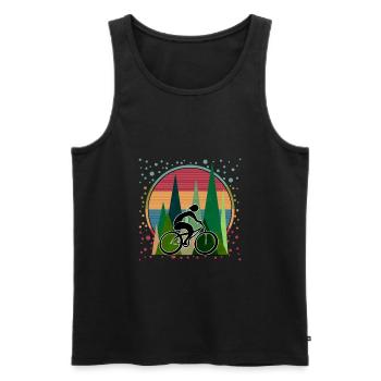 Cyclist - Men's Premium Organic Tank Top - black - Front - Michal (187cm)