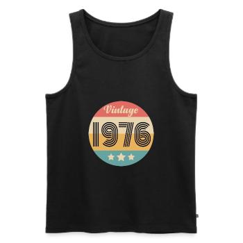Jahrgang 1976 - Männer Premium Bio Tank Top - Schwarz - Vorne - AI Model Male 178 light (178cm)