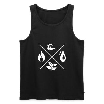 The 4 elements - fire, water, earth, air - Men's Premium Organic Tank Top - black - Front - AI Model Male 178 light (178cm)