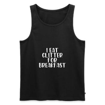 Je mange des paillettes pour le petit déjeuner - Débardeur bio Premium Homme - noir - Devant - Michal (187cm)