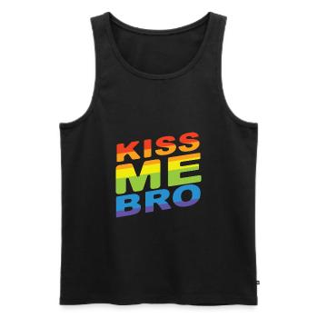 Kiss Me Bro - Men's Premium Organic Tank Top - black - Front - AI Model Male 178 light (178cm)
