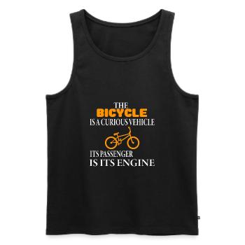The bicycle is a curious vehicle its passenger is - Männer Premium Bio Tank Top - Schwarz - Vorne - AI Model Male 178 light (178cm)