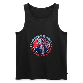No one is illegal on stolen land - Men's Premium Organic Tank Top - black - Front - AI Model Male 178 light (178cm)