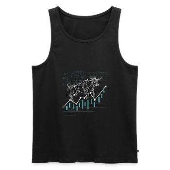 shares Bullish Stock trader gift gift gift - Men's Premium Organic Tank Top - black - Front - Michal (187cm)