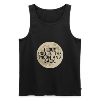 I LOVE YOU TO THE MOON AND BACK - Men's Premium Organic Tank Top - black - Front - Michal (187cm)