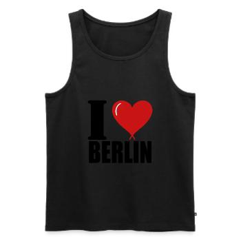 I love Berlin - Männer Premium Bio Tank Top - Schwarz - Vorne - AI Model Male 178 light (178cm)