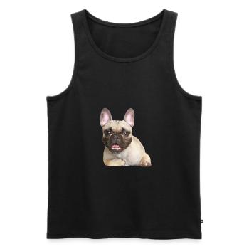 Bulldog - Männer Premium Bio Tank Top - Schwarz - Vorne - AI Model Male 178 light (178cm)
