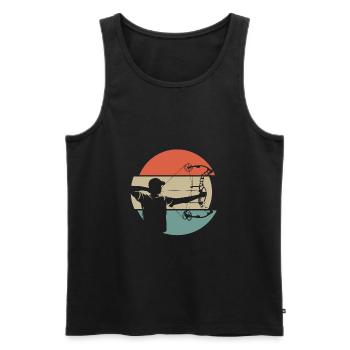 Bogenschießen Bogenschütze Compoundbogen Bögen - Männer Premium Bio Tank Top - Schwarz - Vorne - AI Model Male 178 light (178cm)