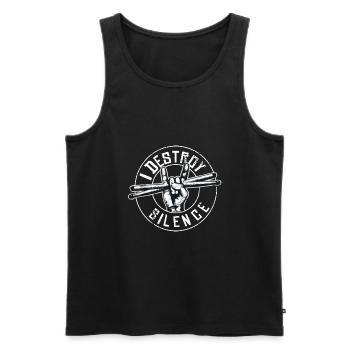 I destroy silence - Männer Premium Bio Tank Top - Schwarz - Vorne - Michal (187cm)