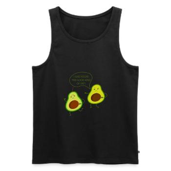 I said you're the good kind of fat Avocado Vegan - Men's Premium Organic Tank Top - black - Front - Michal (187cm)