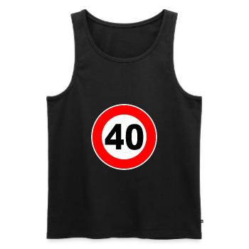 40e anniversaire - 40 - Célébration - Panneau de signalisation - Schi - Débardeur bio Premium Homme - noir - Devant - Michal (187cm)