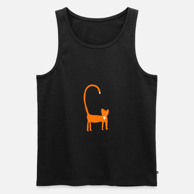 Katze in orange - Männer Premium Bio Tank Top - Schwarz