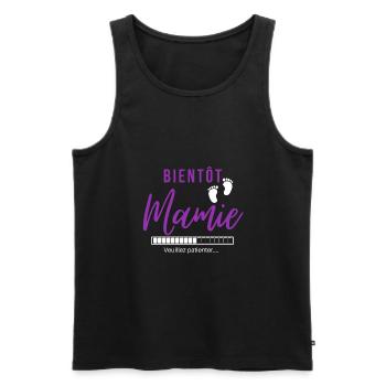 Bientôt mamie cadeau humour grand mère - Débardeur bio Premium Homme - noir - Devant - Michal (187cm)