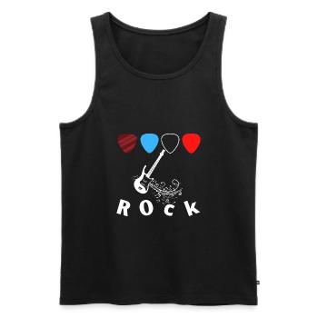 Rock n' Roll gift man woman Rock T-shirt - Men's Premium Organic Tank Top - black - Front - Michal (187cm)