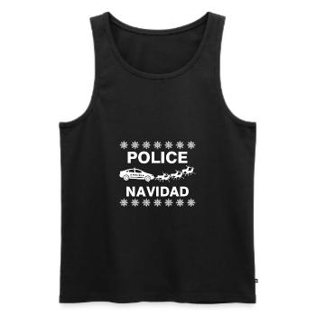 Police navidad Geschenk Polizist - Männer Premium Bio Tank Top - Schwarz - Vorne - AI Model Male 178 light (178cm)