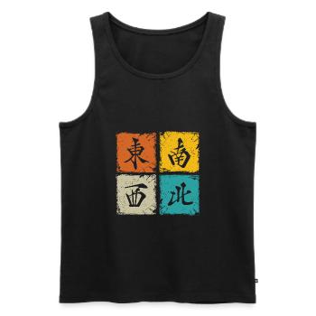 Four winds retro squares cool mahjong gift - Men's Premium Organic Tank Top - black - Front - Michal (187cm)