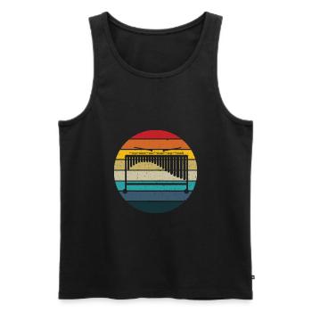 Marimba retro Sonnenuntergang - Marimba Instrument Geschenk - Männer Premium Bio Tank Top - Schwarz - Vorne - AI Model Male 178 light (178cm)