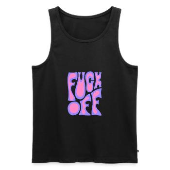 Fuck off - Débardeur bio Premium Homme - noir - Devant - Michal (187cm)