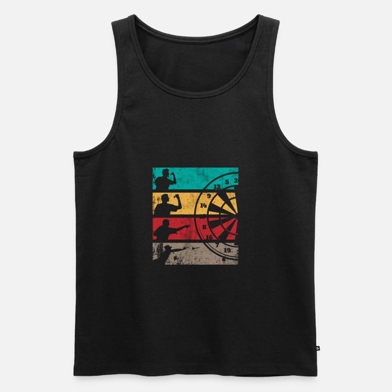 Geschenk Spruch Darts Wurfspieß - Männer Premium Bio Tank Top - Schwarz