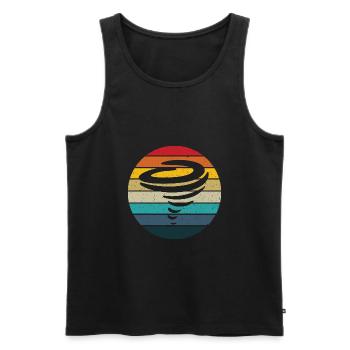 Tornado retro sunset storm chaser gift - Men's Premium Organic Tank Top - black - Front - Michal (187cm)