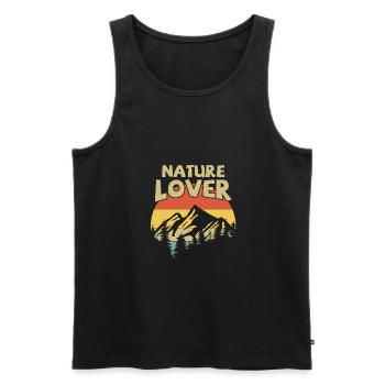nature lover - Débardeur bio Premium Homme - noir - Devant - AI Model Male 178 light (178cm)